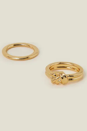 Accessorize 2-Pack Knot Rings , Size: M