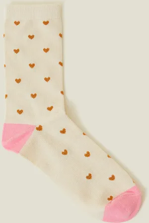 Accessorize Glitter Heart Socks