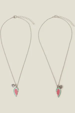 Accessorize Silver and Pink Metal 2-Pack Watermelon 