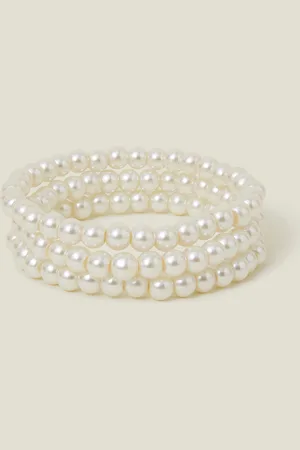 Accessorize 3-Pack Pearl Bead Stretch Bracelets