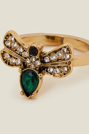 Accessorize Gemstone Bee Ring , Size: M