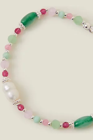 Accessorize Sterling Silver-plated Semi-precious Bead Bracelet