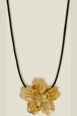 Accessorize Statement Flower Cord Necklace