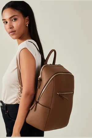 Accessorize Smart Zip Around Backpack Tan Leather