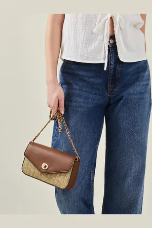 Accessorize Metallic Raffia Cross-body Bag