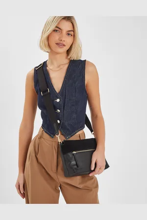 Accessorize Leather Webbing Strap Cross-body Bag