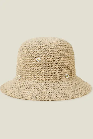 Accessorize Daisy Embellished Woven Bucket Hat