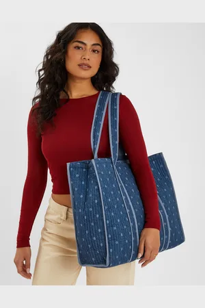 Accessorize Blue Polka Dot Denim Shopper Bag