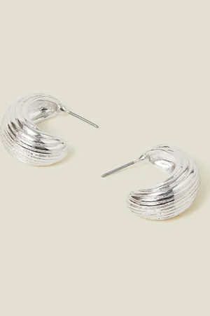 Accessorize Chunky Ribbed Hoop Earrings