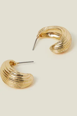 Accessorize Chunky Ribbed Hoop Earrings
