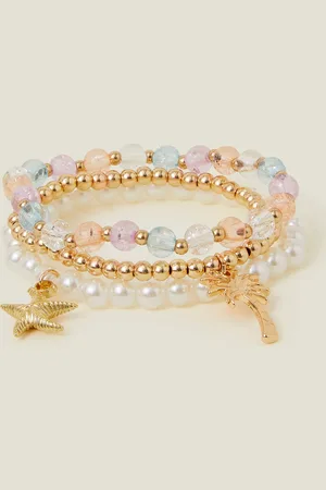 Accessorize 3-Pack Girls Star Fish Beaded Bracelets