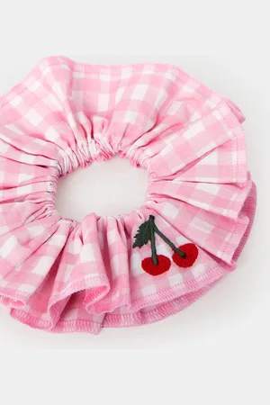 Accessorize Oversized Cherry Gingham Hair Scrunchie