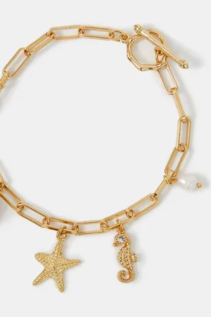 Accessorize 14ct -plated Beach Charm Bracelet