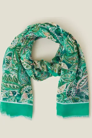 Accessorize Lightweight Paisley Scarf Teal