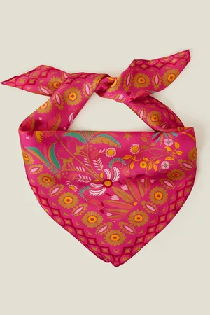 Accessorize Jaipur Palm Print Satin Square Scarf