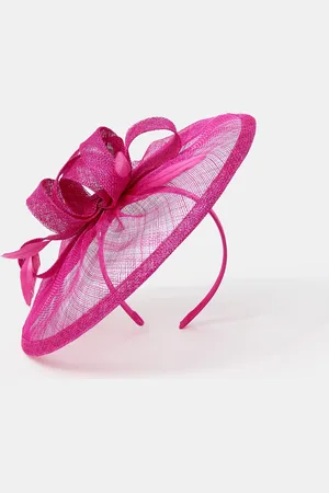 Accessorize Woven Bow Feather Disc Fascinator