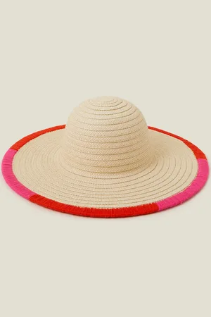 Accessorize Colourful Trim Floppy Straw Hat