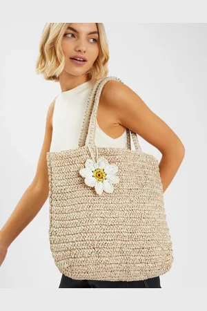 Accessorize Multicolour Raffia Daisy Shopper Bag