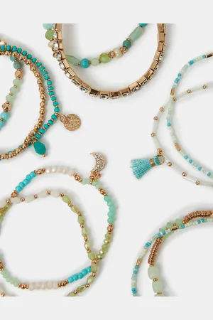 Accessorize Beaded Stretch Bracelets Turquoise