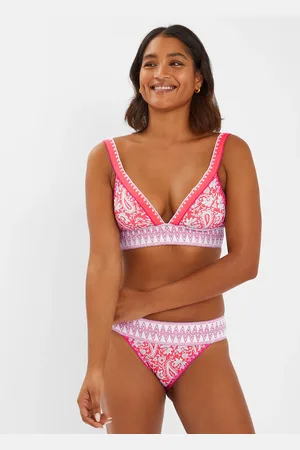 Accessorize Paisley Shirred Band Bikini Top , Size: 16