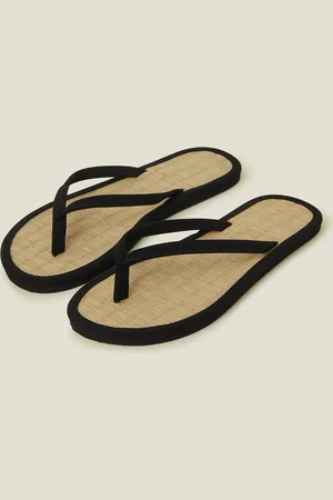 Accessorize Plain Seagrass Flip Flops , Size: S, Women