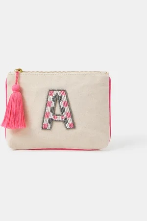 Accessorize Initial Beaded Pouch , Size: E