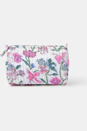 Accessorize Pink Medium Floral Print Quilted Make Up Bag