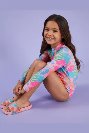 Accessorize Tropical Print Sliders , Size: 8.5-10