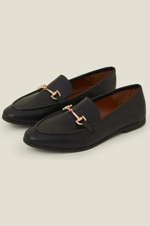 Accessorize Slim Metal Bar Loafers, Size: 40, Women