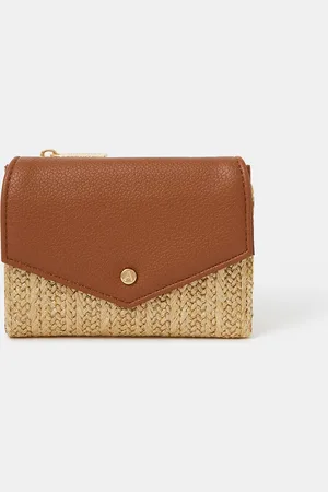 Accessorize Metallic Raffia Fold Out Purse
