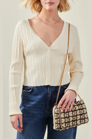 Accessorize Woven Embellished Clutch Bag Cream