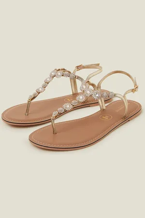 Accessorize Wide Fit Rome Sparkly Sandals , Size: 41, Women