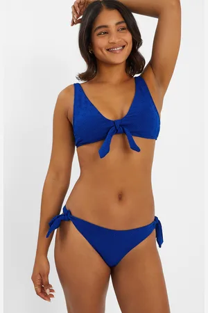 Accessorize Floral Broderie Tie-front Bikini Top , Size: 6
