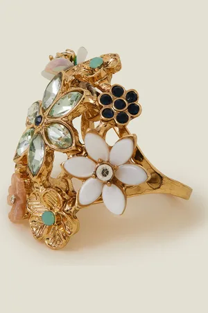 Accessorize Floral Bouquet Ring , Size: S