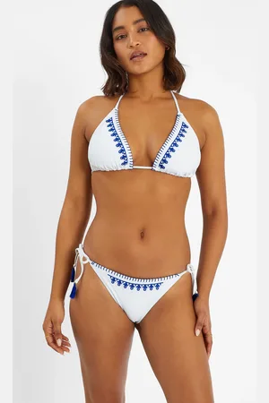 Accessorize Embroidered Tie Bikini Bottoms , Size: 20