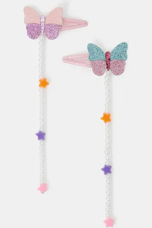Accessorize 2-Pack Girls Butterfly Dangly Hair Clips