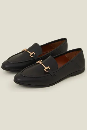 Accessorize Slim Metal Bar Loafers, Size: 40, Women