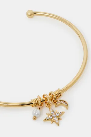 Accessorize 14ct -plated Thin Charm Cuff Bracelet