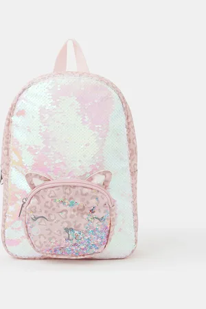 Accessorize Red Girls Sequin Cat Backpack