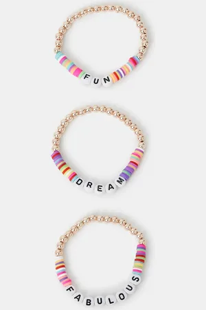 Accessorize 3-Pack Girls Beaded Friendship Bracelets