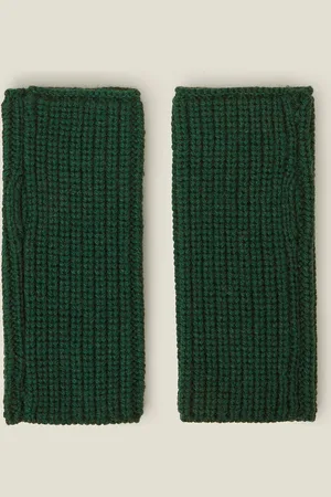 Accessorize Ribbed Cut Off Gloves , Size: 8x21cm