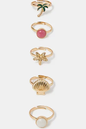 Accessorize 5-Pack Girls Beach Rings