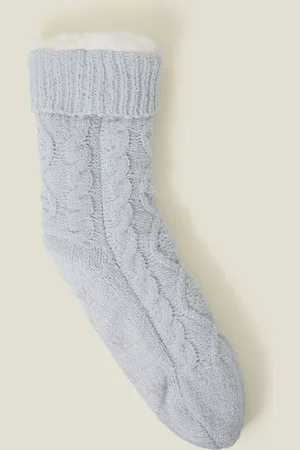 Accessorize Cable Knit Slipper Socks , Women