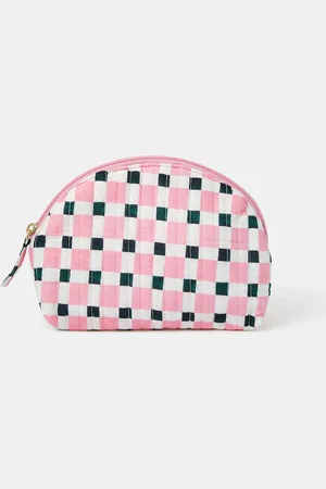 Accessorize Checkerboard Curved Make Up Bag