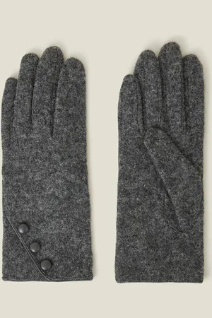 Accessorize Knitted Wool Blend Touchscreen Button Gloves, Women