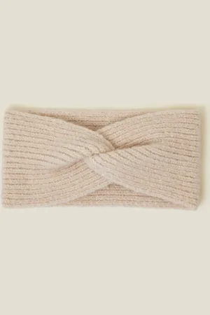 Accessorize Natural Cream Soft Knitted Acrylic Bando, Size: 11x23cm, Women