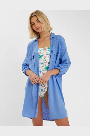 Accessorize Long Sleeve Beach Cover Up Shirt , Size: xs