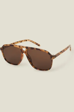 Accessorize Tortoiseshell Retro Aviator Sunglasses, Women