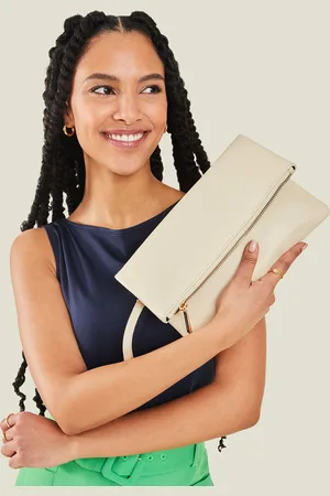 Accessorize Leather Fold-over Clutch Bag , Women