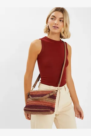 Accessorize Stripe Raffia Cross-body Bag
